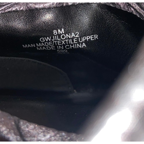 Guess Jilona2 Metallic Silver Puffer Platform Ankle Boots GWJILONA2 Womens 8M - Picture 5 of 5